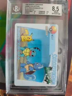 Pokemon Card Japanese Carddass Vending Anime BGS Beckett 8.5 Squirtle Wartortle - Image 2