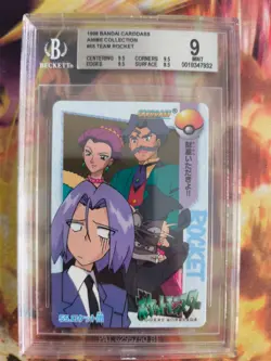 Pokemon Card Japanese Carddass Vending Anime BGS Beckett 9 Team Rocket Meowth - Image 2
