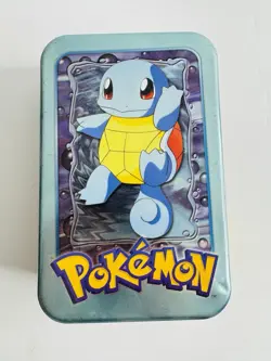 Vintage 1999 Pokemon Squirtle Topps Animation Edition Empty Tin Only - Image 1