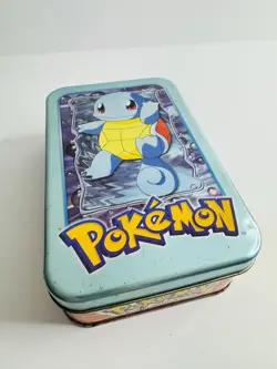 Vintage 1999 Pokemon Squirtle Topps Animation Edition Empty Tin Only - Image 2