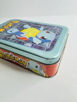 Vintage 1999 Pokemon Squirtle Topps Animation Edition Empty Tin Only - Image 3