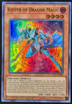 Keeper Dragon Magic 1996 Limited Edition Ultra Rare Yugioh Card CT15-EN004 (NM) - Image 1