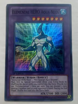 Yugioh Elemental HERO Aqua Neos LCGX-EN057 Super Rare LP - Image 1
