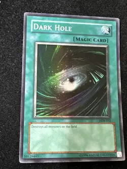 Yugioh! LP Dark Hole LOB-052 Super Rare - Unlimited Edition Lightly Played - Image 2