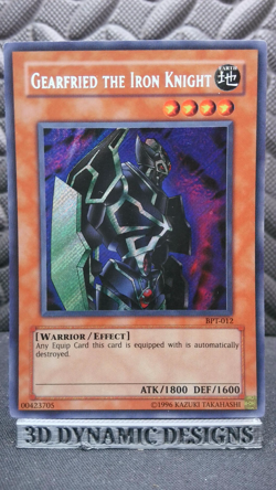 | Yugioh Gearfried the Iron Knight BPT-012 Secret Rare 2003 Tin LP/MP | - Image 1