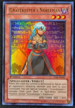 Gravekeeper's Nobleman 1996 1st Edition Ultra Rare Holo Yugioh LVAL-EN031 (NM) - Image 1