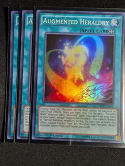 Yugioh - 3x Augmented Heraldry WSUP-EN005 1st Edition Super Rare NM - Image 1
