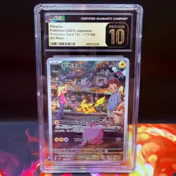 CGC Pristine 10 Pikachu 173/165 Art Rare 2023 Japanese 151 Pokemon Card - Image 1