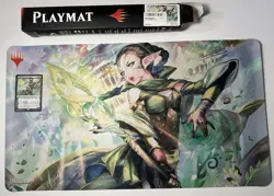 Magic the Gathering Nissa, Who Shakes the World War of the Spark Playmat & Card - Image 1