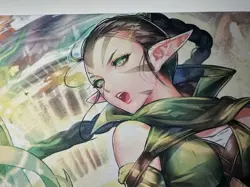 Magic the Gathering Nissa, Who Shakes the World War of the Spark Playmat & Card - Image 3