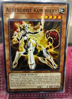 1996 YuGiOh Altergeist Kunquery SP18-EN029 Starfoil Rare 1st Edition TCG Card - Image 1