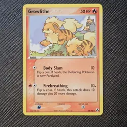 Pokemon Card - Growlithe 55/92 - Ex Legend Maker Gem MINT - Image 1