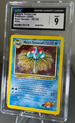 CGC 9 MINT Misty's Tentacruel 2000 Gym Heroes 10/132 Holo Pokemon Card psa - Image 2