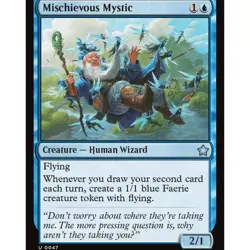 MTG Mischievous Mystic Foundations Uncommon Creature - Human Wizard NM - Image 2