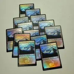 13x MTG Magic the Gathering Snow-Covered Mountain (283/551) Kaldheim LP FOIL - Image 1