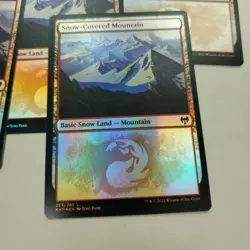 13x MTG Magic the Gathering Snow-Covered Mountain (283/551) Kaldheim LP FOIL - Image 2