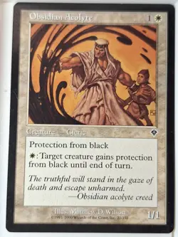 Obsidian Acolyte - Invasion - Magic the Gathering MTG Nice! - Image 1