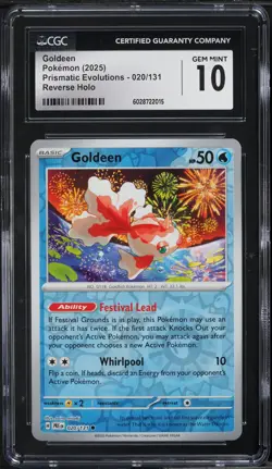 2025 Pokemon SV Prismatic Evolutions Reverse Holo Goldeen #20 CGC 10 GEM MINT - Image 1