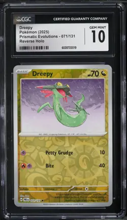 2025 Pokemon SV Prismatic Evolutions Reverse Holo Dreepy #71 CGC 10 GEM MINT - Image 1