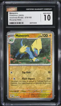 2025 Pokemon SV Destined Rivals Reverse Holo Manectric #76 CGC 10 GEM MINT - Image 1