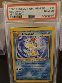 2000 Pokemon Neo Genesis 1st Edition Croconaw #31 PSA 10 GEM MINT POP 65 - Image 1
