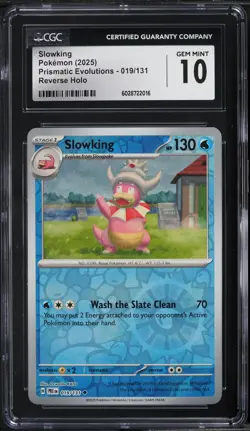 2025 Pokemon SV Prismatic Evolutions Reverse Holo Slowking #19 CGC 10 GEM MINT - Image 1