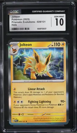 2025 Pokemon Scarlet & Violet Prismatic Evolutions Holo Jolteon #29 CGC 10 GEM - Image 1