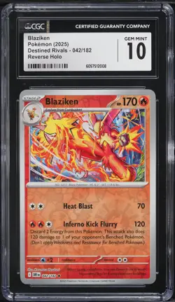 2025 Pokemon SV Destined Rivals Reverse Holo Blaziken #42 CGC 10 GEM MINT - Image 1