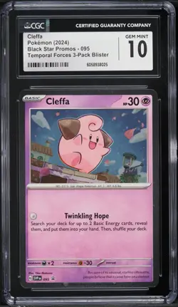 2024 Pokemon SV Black Star Promo Temporal Forces Cleffa #95 CGC 10 GEM MINT - Image 1