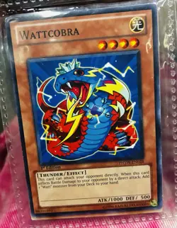 1996 YuGiOh Wattcobra 1st Edition PHSW-EN028 Thunder Effect - Image 1