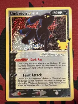 Umbreon Gold Star - 17/17 - Pokemon Celebrations Classic Collection Rare Card NM - Image 1