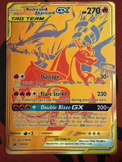 Reshiram & Charizard GX - SM247 - Pokemon Sun & Moon Promo Ultra Rare Card LP - Image 1