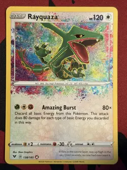 Rayquaza - 138/185 - Pokemon Vivid Voltage Sword & Shield Amazing Rare Card NM - Image 1