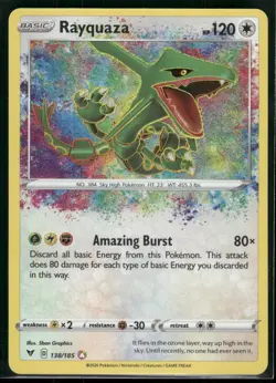 Rayquaza - 138/185 - Pokemon Vivid Voltage Sword & Shield Amazing Rare Card NM - Image 1