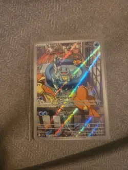 Squirtle Pokemon Trading Card Holofoil Rare Withdraw Skull Bash - Image 1