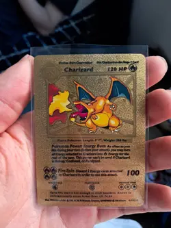 Charizard Gold Foil Pokemon Card 4/102 N/mint Fresh out of the box - Image 1