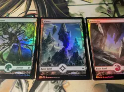 3x FOIL MTG Full Art Basic Land English WASTER,FOREST,MOUNTAIN.MINT NEVER PLAYED - Image 4