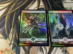 3x FOIL MTG Full Art Basic Land English WASTER,FOREST,MOUNTAIN.MINT NEVER PLAYED - Image 5