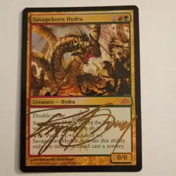 Magic The Gathering - 1x Signed Foil Savageborn Hydra (mtg) Dragon's Maze - Image 1
