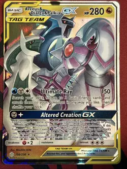 Arceus & Dialga & Palkia GX 156/236 Pokemon Cosmic Eclipse Ultra Rare NM - Image 1