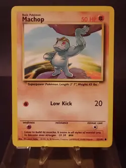 Machop 052/102 Base Set-Common-Vintage-Pokemon TCG-Fast Shipping ( LP ) - Image 1