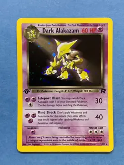 Pokemon 1st Edition Holo Dark Alakazam- Team Rocket 1/82- NM/NM+ - Image 1