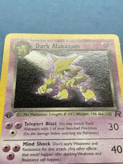 Pokemon 1st Edition Holo Dark Alakazam- Team Rocket 1/82- NM/NM+ - Image 3