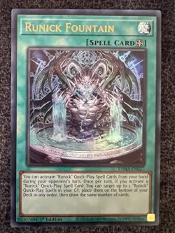 Yugioh Runick Fountain TAMA-EN027 Ultra Rare 1st Edition NM - Image 1