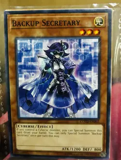 1996 YuGiOh Backup Secretary GEIM-EN049 1st Edition Rare - Image 1