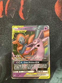 Pokemon Espeon & Deoxys GX Holo Card 72/236 SM Unified Minds NM Condition - Image 1