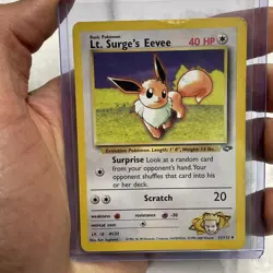 Pokemon Card Lt. Surge's Eevee 51/132 Regular Gym Challenge Uncommon MP/LP Card - Image 1