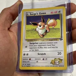 Pokemon Card Lt. Surge's Eevee 51/132 Regular Gym Challenge Uncommon MP/LP Card - Image 2