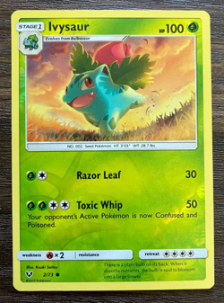 REVERSE HOLO Ivysaur 2/73 - 2017 Pokemon Shining Legends Common Card - CLEAN NM - Image 1