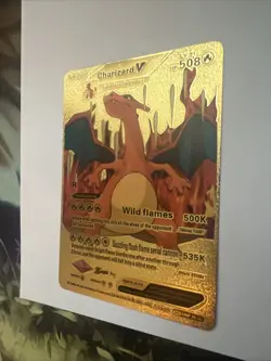 Pokemon V Evolution Charizard V HP 508 LV 91 Gold Foil Fan Art Card - Image 3